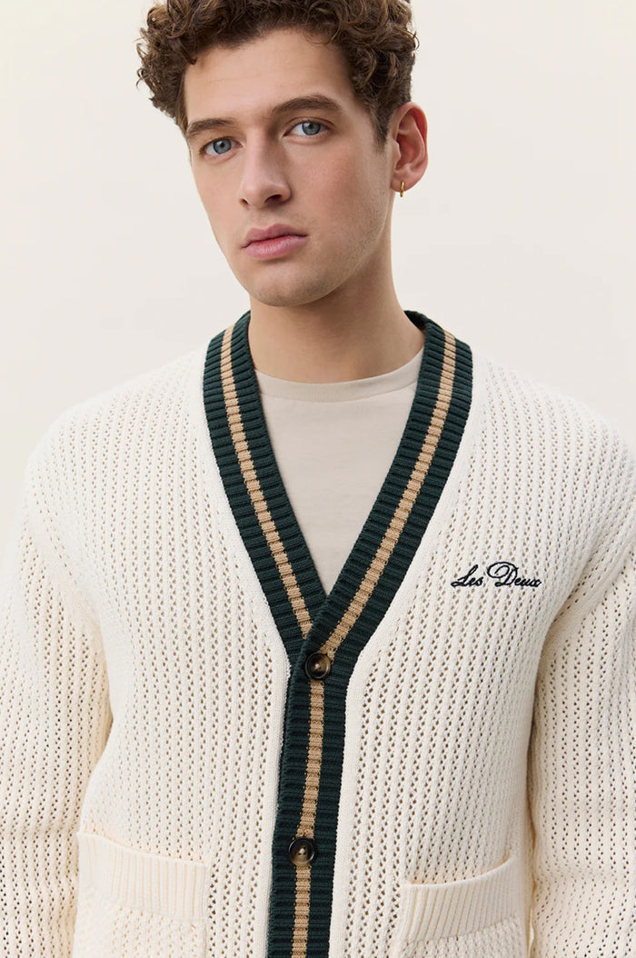 Lace Knitted Cardigan Eggnog White