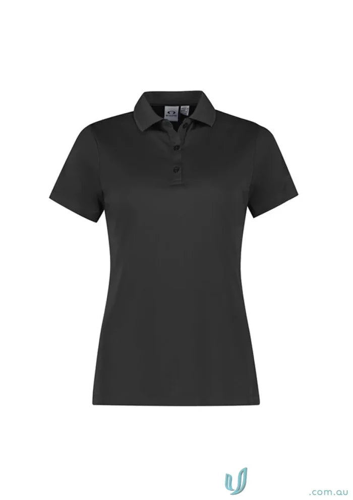 Black short-sleeved polo shirt from P206LS Ladies Action collection at Biz Cool™ offers