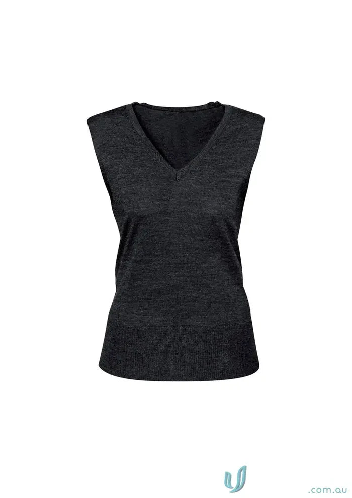 Milano Women’s Vest LV619L deals timeless style sleeveless dark gray V-neck top