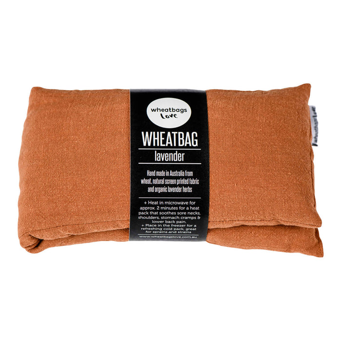 Copper coloured lavender scented wheatbag.