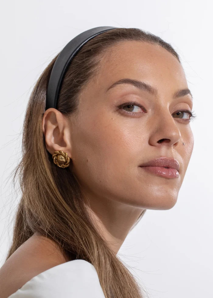 Leather Cruz Headband -- Black