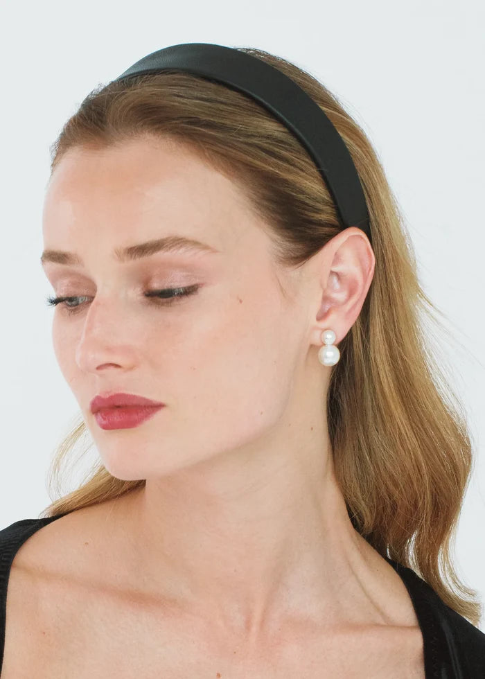 Leather Cruz Headband -- Black