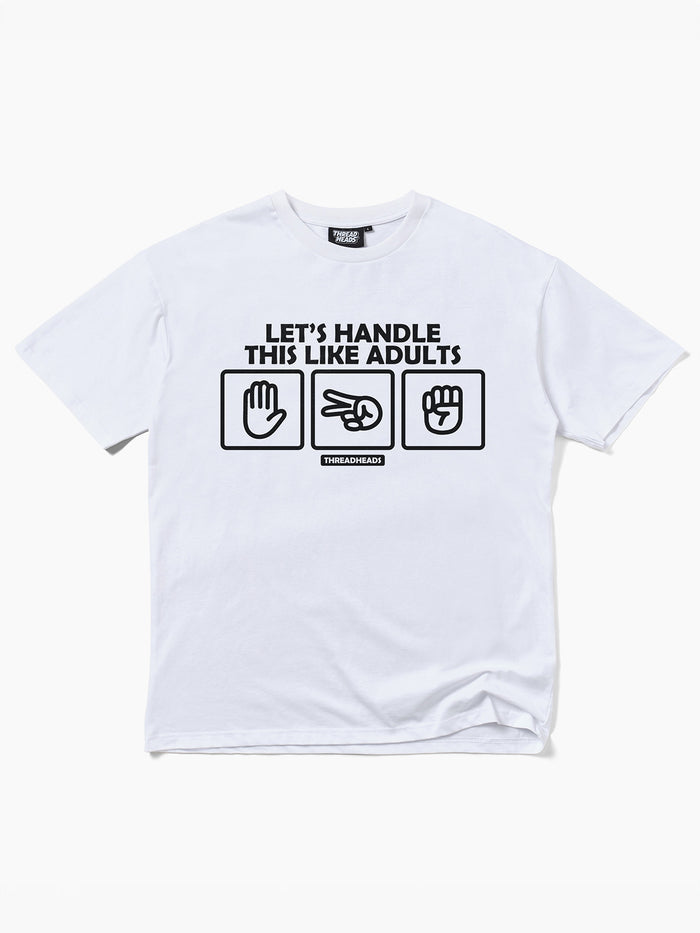 Let's Handle This Like Adults T-Shirt | White-Image 1