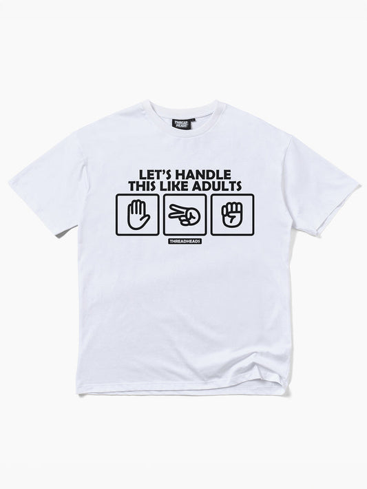 Let's Handle This Like Adults T-Shirt | White-Image 1