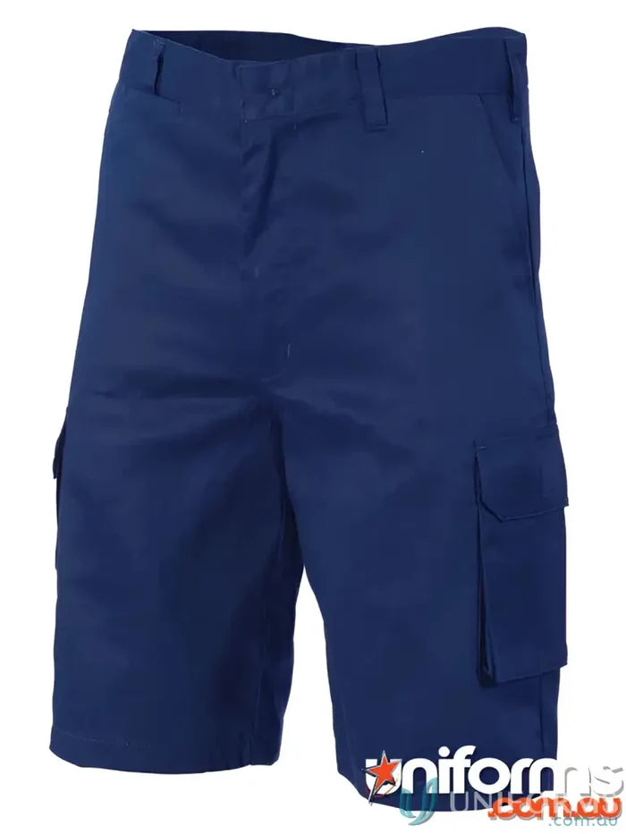 Navy blue lightweight cool-breeze cotton cargo shorts for casual summer look
