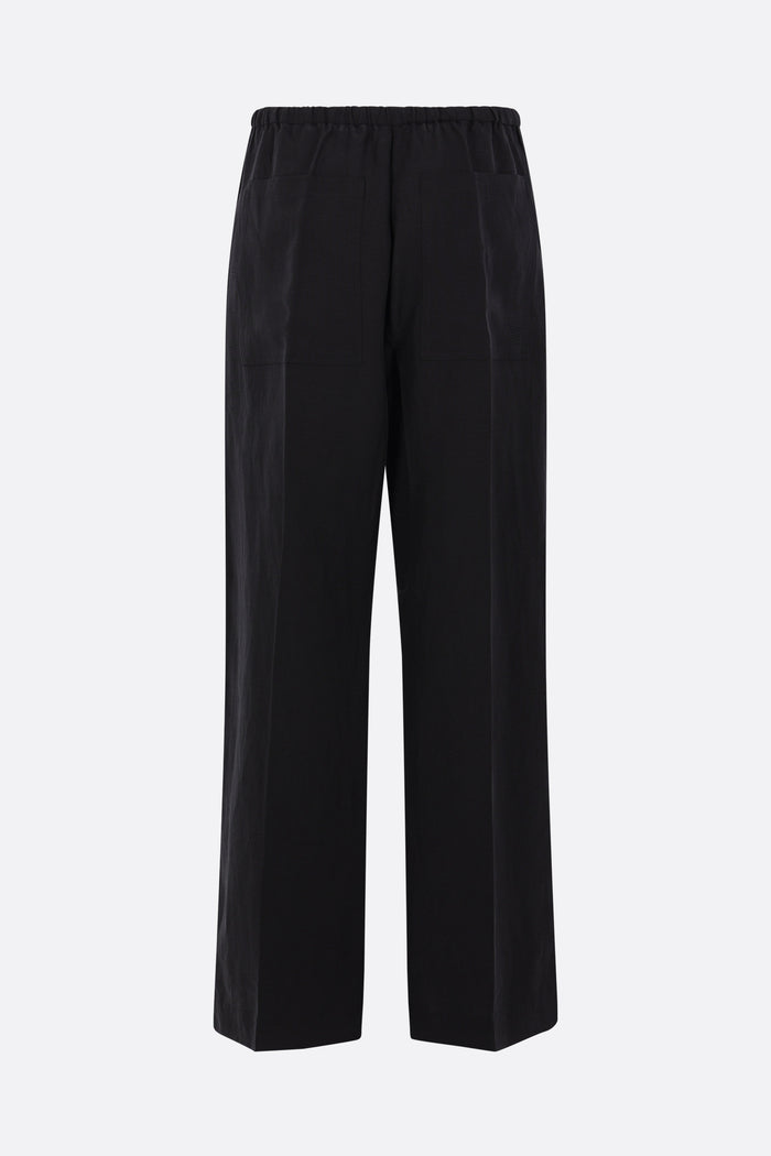 linen blend drawstring trousers