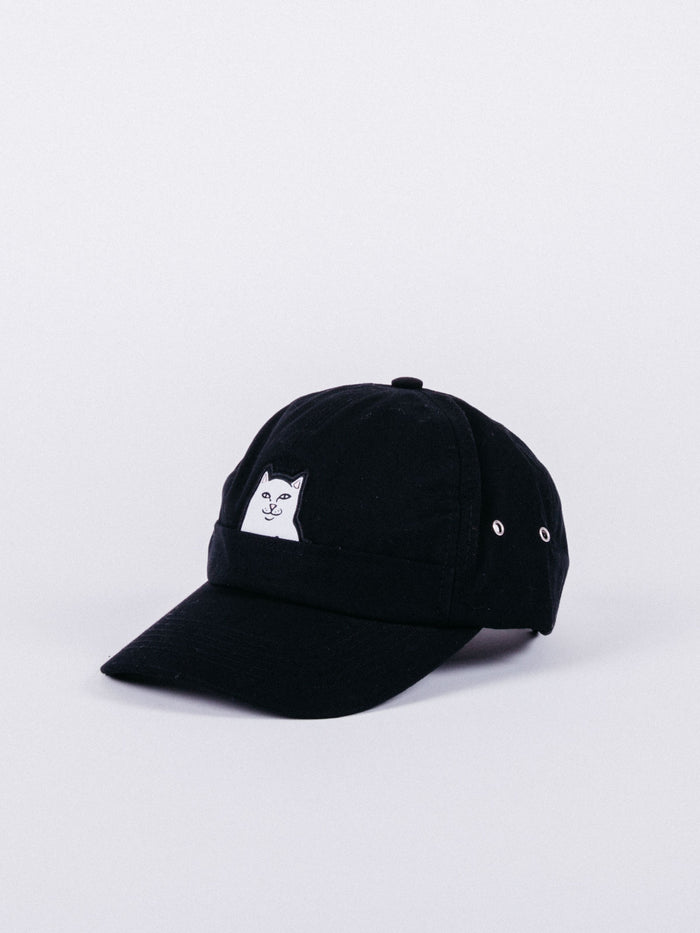 gorra rip n dip Lord Nermal Pocket Dad Hat Black visera curva ajustable bolsillo gato corte de mangas