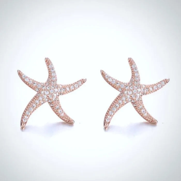 Wedding Jewelry - Pearl and Crystal Sea Star Bridal Earrings