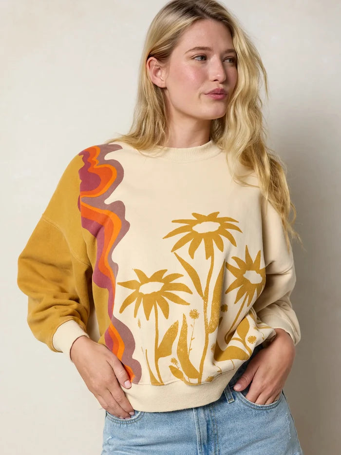 Marlowe Sweatshirt - Cream Daisy-view 2