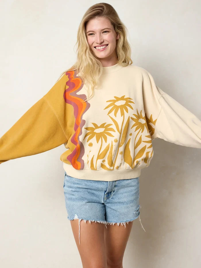 Marlowe Sweatshirt - Cream Daisy-view 4