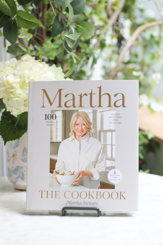Front cover of the Martha Stewart cookbook titled "THE COOKBOOK".