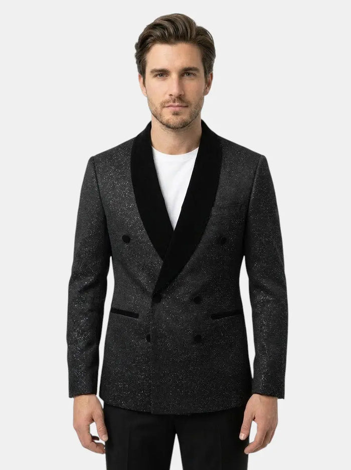 Max Men's suit set featuring a lightweight fabric and double-breasted blazer, stylish and tailored for a sharp look.