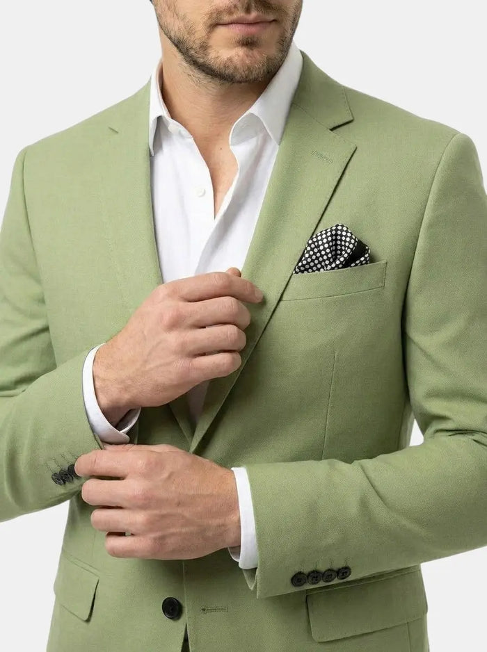 Max men's slim fit suit set with tailored jacket and matching pants, perfect for formal occasions and professional wear.