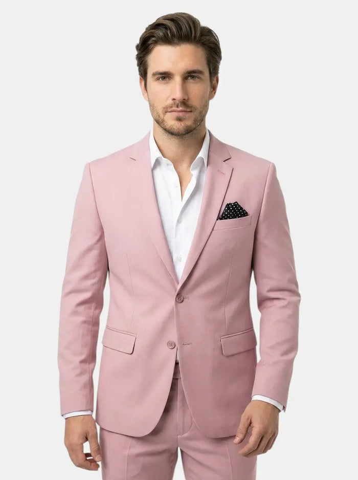 Max Men's Slim Fit Suit Set with tailored jacket and matching pants, perfect for formal occasions and professional attire.