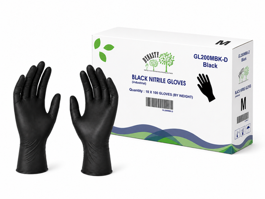 Medium Black Industrial Nitrile Gloves