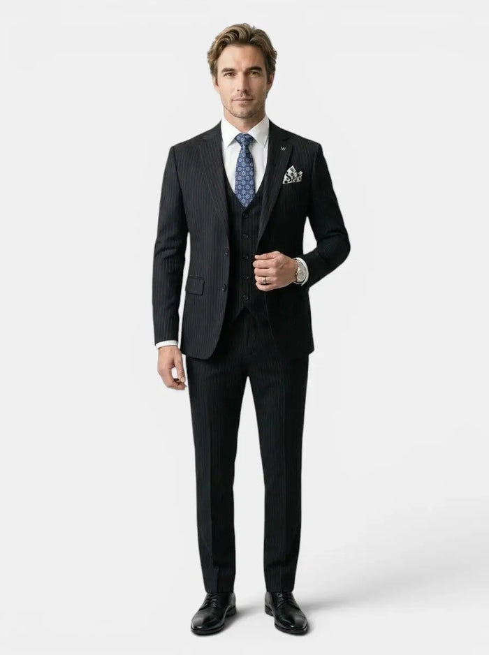 Men's slim fit suit made from high-quality fabric, elegant wedding attire for men, tailored for a sleek, sophisticated look.