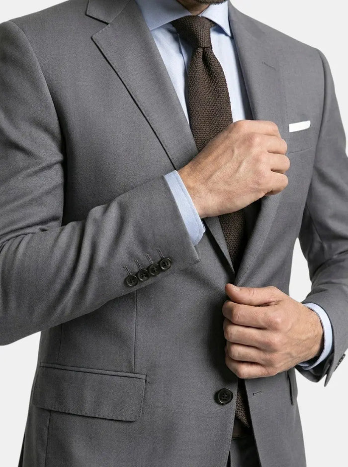 Men's lightweight fabric suit with classic single-breasted jacket and slim-fit trousers, stylish men's suit from LondonLaneStore