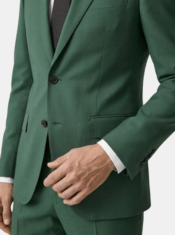 Men's lightweight fabric suit with slim fit single-button jacket in classic style, suitable for all seasons, by LondonLaneStore.