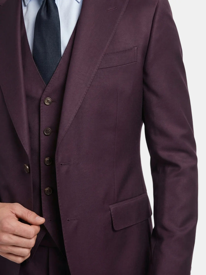 Men's lightweight fabric three-piece suit by LondonLaneStore, featuring a slim fit, formal attire, and elegant design.
