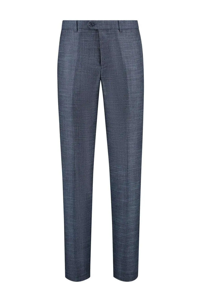 Men's dark blue birdseye stretch suit, 2-piece wedding suit for men, tailored fit, classic style, LondonLaneStore.