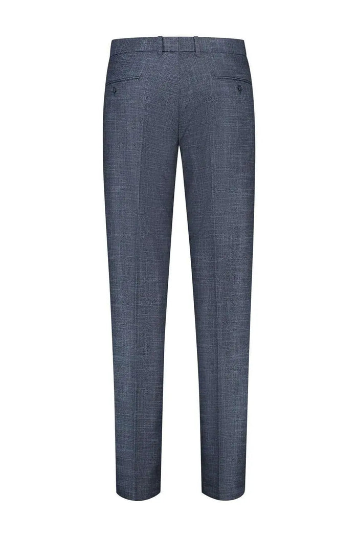 Men's dark blue stretch birdseye suit, 2-piece wedding suit for men, tailored fit, classic style, suitable for formal occasions
