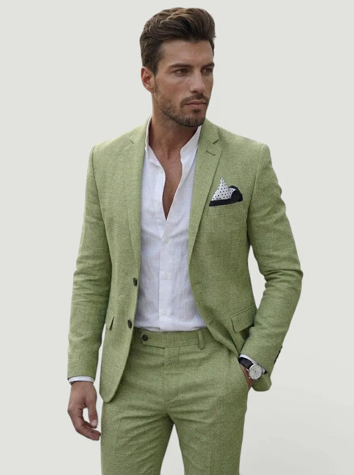 Men's tailored two-piece wedding suit by LondonLaneStore, featuring a classic fit and elegant formal design.