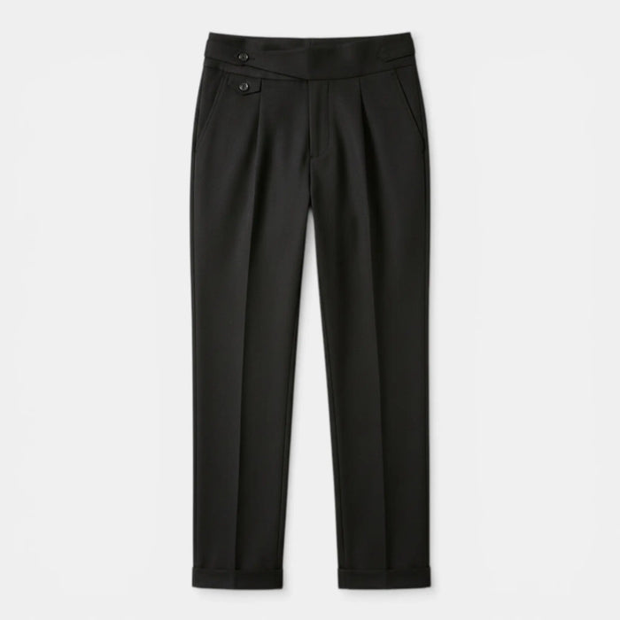 Men's woven cropped suit pants by LondonLaneStore, mid waist dress trousers with a comfortable regular fit and stylish design.