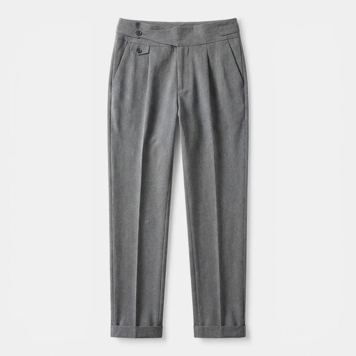 Men's woven cropped suit pants from LondonLaneStore, stylish mid-waist dress trousers with a comfortable regular fit.
