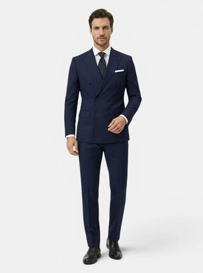 Men's woven wedding suit set by LondonLaneStore featuring an elegant double-breasted design and formal tailoring.