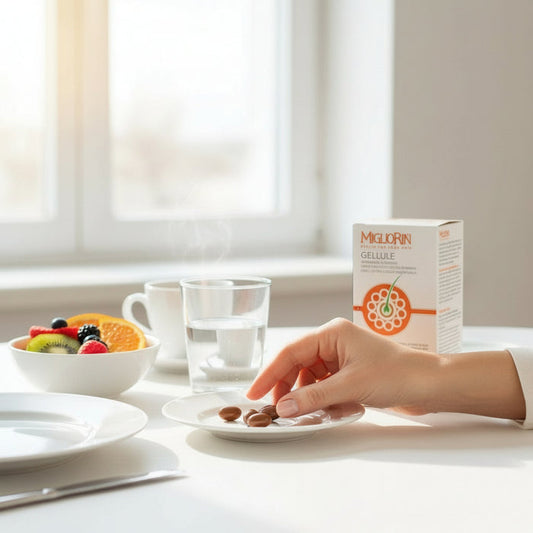 A nutrient-rich supplement designed to support stronger, healthier hair from within. Formulated with millet extract, biotin, keratin, vitamins, and minerals, Migliorin Gel Tablets help reduce hair thinning, improve scalp health, and promote natural hair growth. Ideal for those experiencing hair loss, weak, or brittle hair.