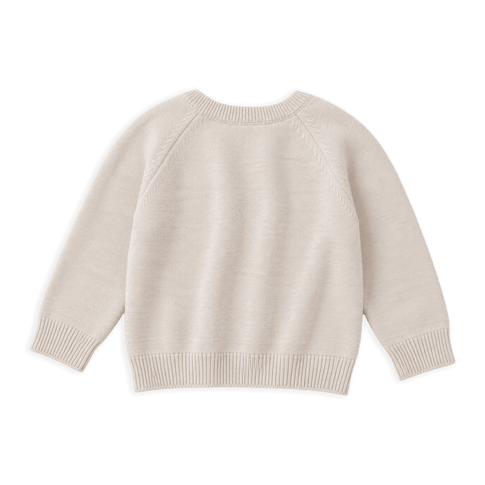 Organic Cotton Milan Earthy Sweater Knit Baby Raglan Pullover, Back