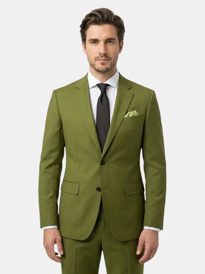 Milo men's slim fit two-piece suit with notched lapel, tailored for a sharp, modern look. LondonLaneStore men's suits.