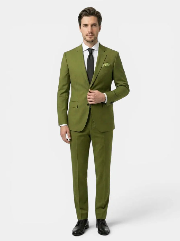 Milo men's slim fit two-piece suit with notched lapel, tailored for a sharp, modern look.