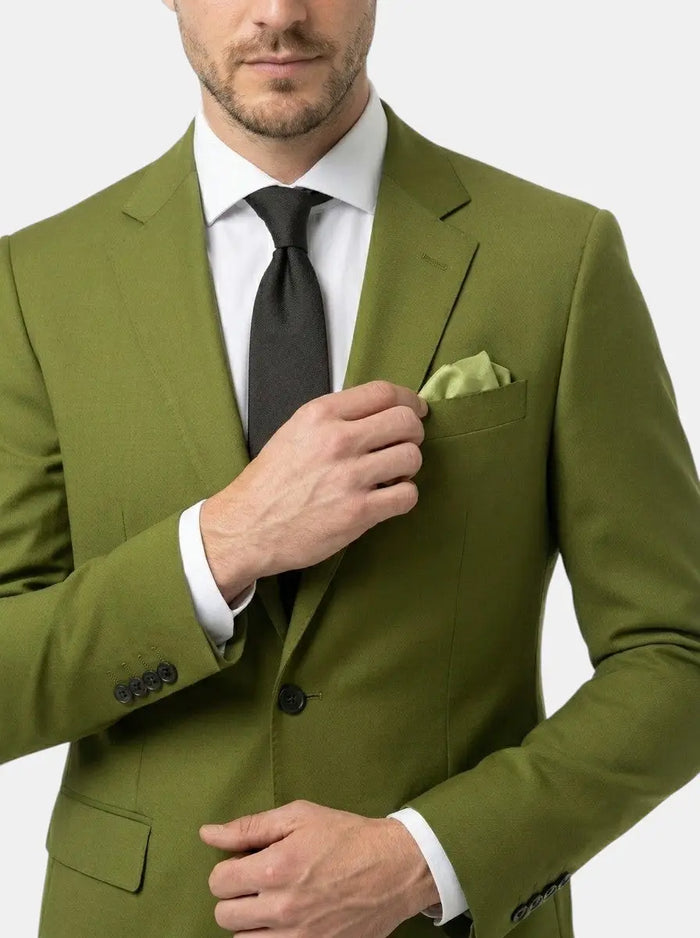 Milo men's slim fit two-piece suit with notched lapel, tailored for a sharp and modern look, in classic dark color.