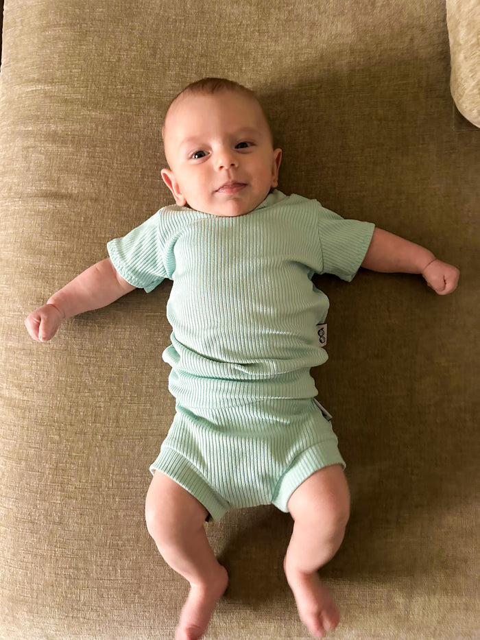 Mint Ribbed Summer Lounge Set