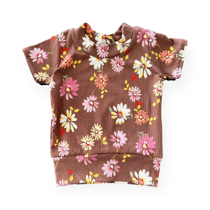 Mocha Daisy's Rib Biker Shorts Lounge Set