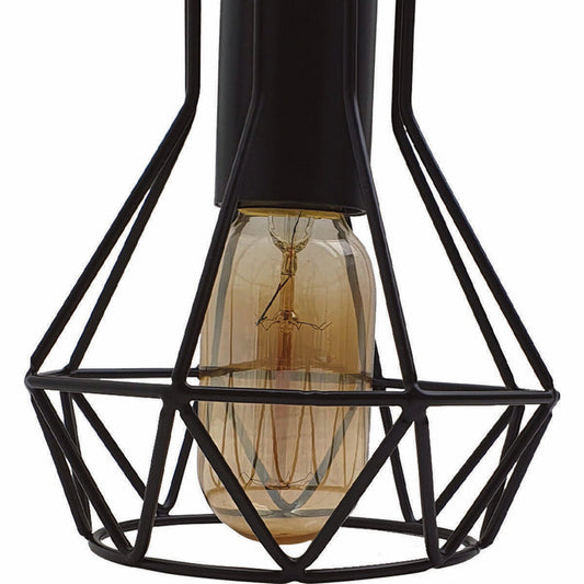 Modern Ceiling 1 Head Pendant Light Fitting Metal Black Cage~2470