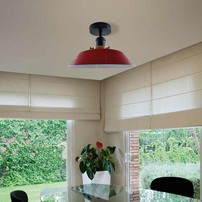 Modern Industrial Semi Flush Mount Metal Ceiling Light~1228