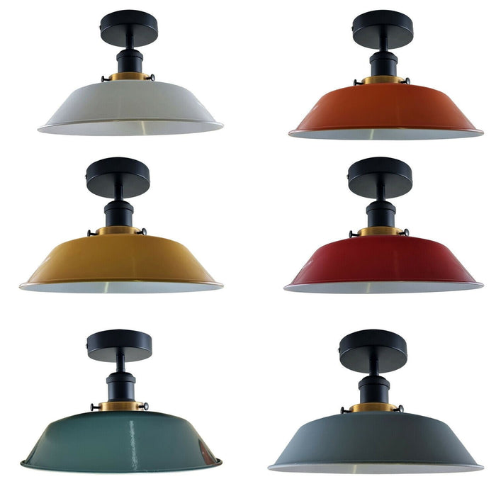 Modern Industrial Semi Flush Mount Metal Ceiling Light~1228