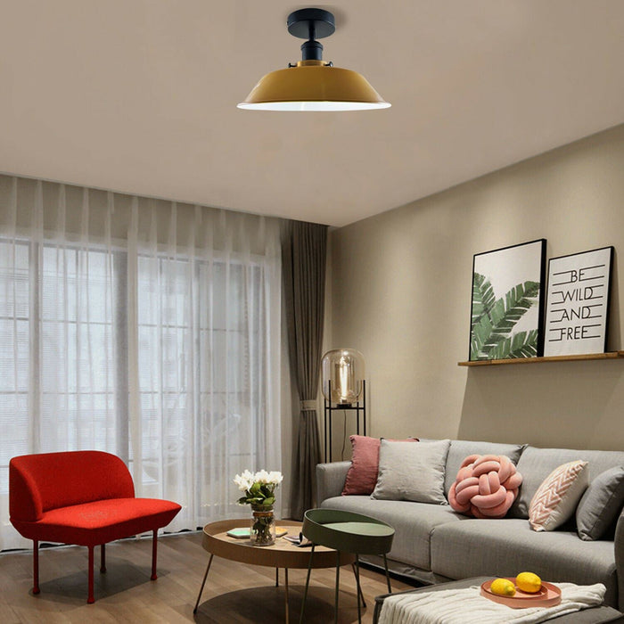 Modern Industrial Semi Flush Mount Metal Ceiling Light~1228