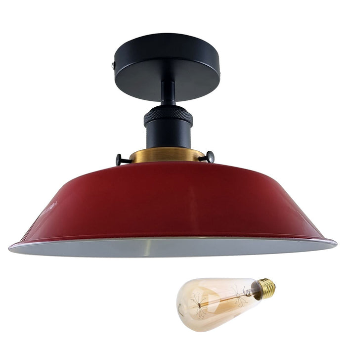 Modern Industrial Semi Flush Mount Metal Ceiling Light~1228