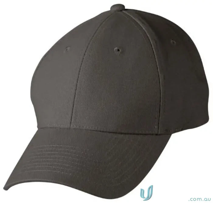 Gray baseball cap made of heavy brushed cotton, price includes embroidery from MOQ100