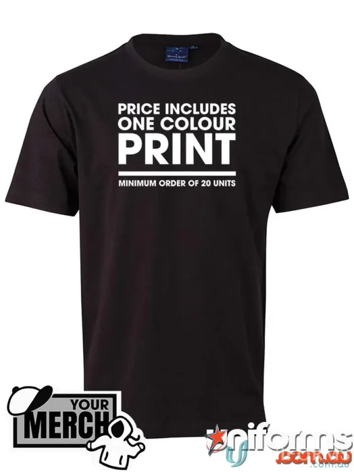 Black combed cotton youth T-shirt from MOQ250 for uniforms and workwear ideas