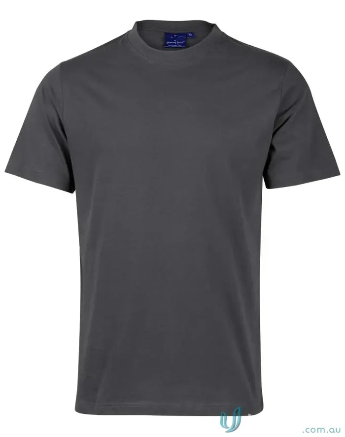 Gray short-sleeved T-shirt made of combed cotton for uniforms and workwear