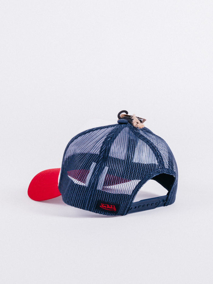 gorra Von Dutch Mot/BluTrucker Red/Blue visera curva rejilla ajustable moto