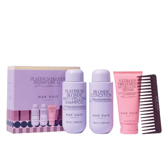 NAK Hair PLATINUM BLONDE Trio with Comb Gift Pack