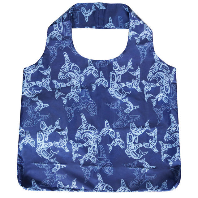NATIVE PRESERVE Foldable Shopping Bag - Orca Family