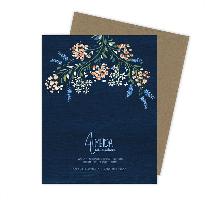 Navy Floral Congratulations Ring Engagement Card - Magnolia Lane co. Home + Garden + Gift