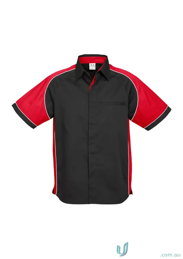 Black and red Nitro Contrast Panel Shirt showing the cool contrast panel design