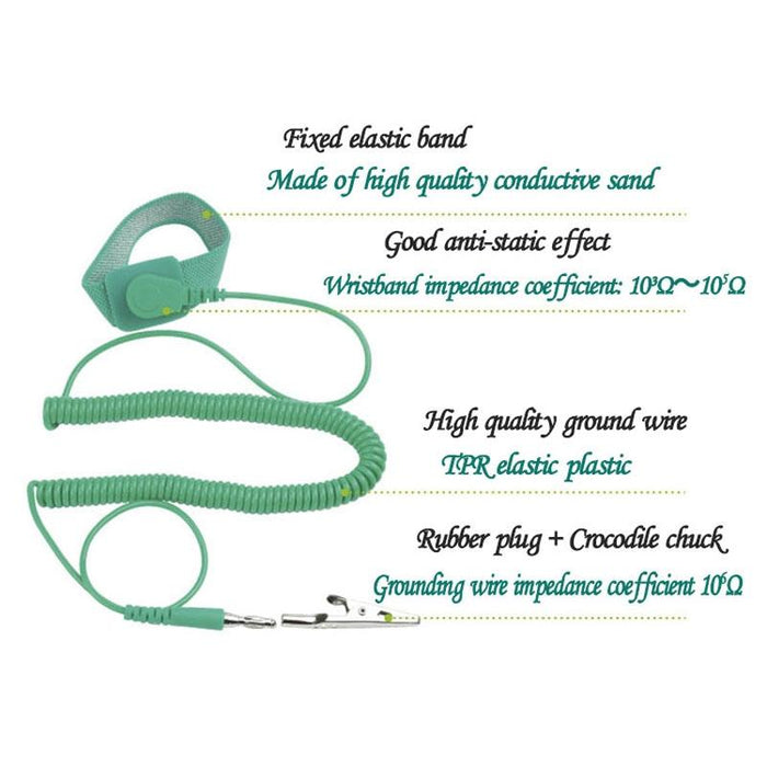 NNEIDS Anti-Static Wrist Strap With Tpr Elastic Material - 3M Length-0